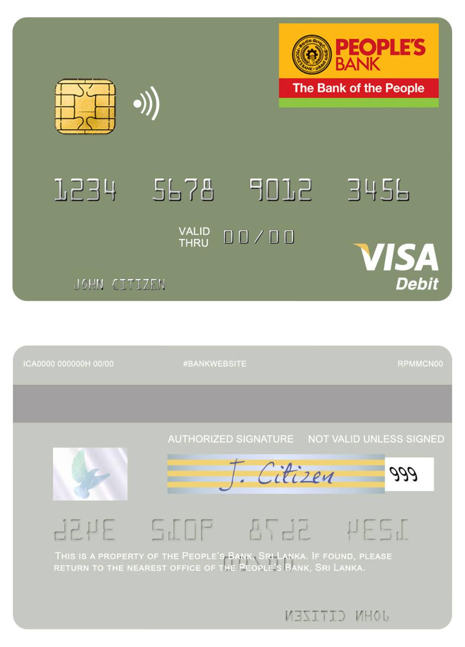 Sri Lanka People's Bank visa debit card